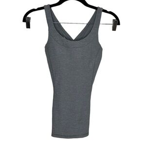 Lululemon Grey Compression Mesh Double Strap Tank Women Size 4